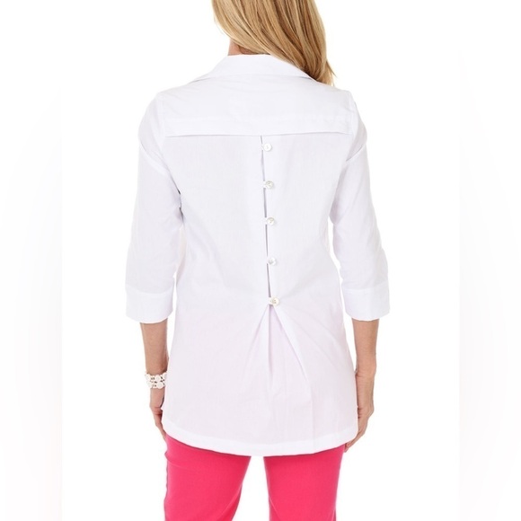 Zac & Rachel White Button-Front Tunic Sz S - Picture 2 of 8